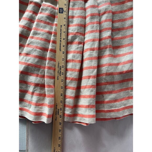 Banana Republic Dress 10 Coral Striped Linen Blend A-Line Halter Sleeveless - Picture 9 of 13